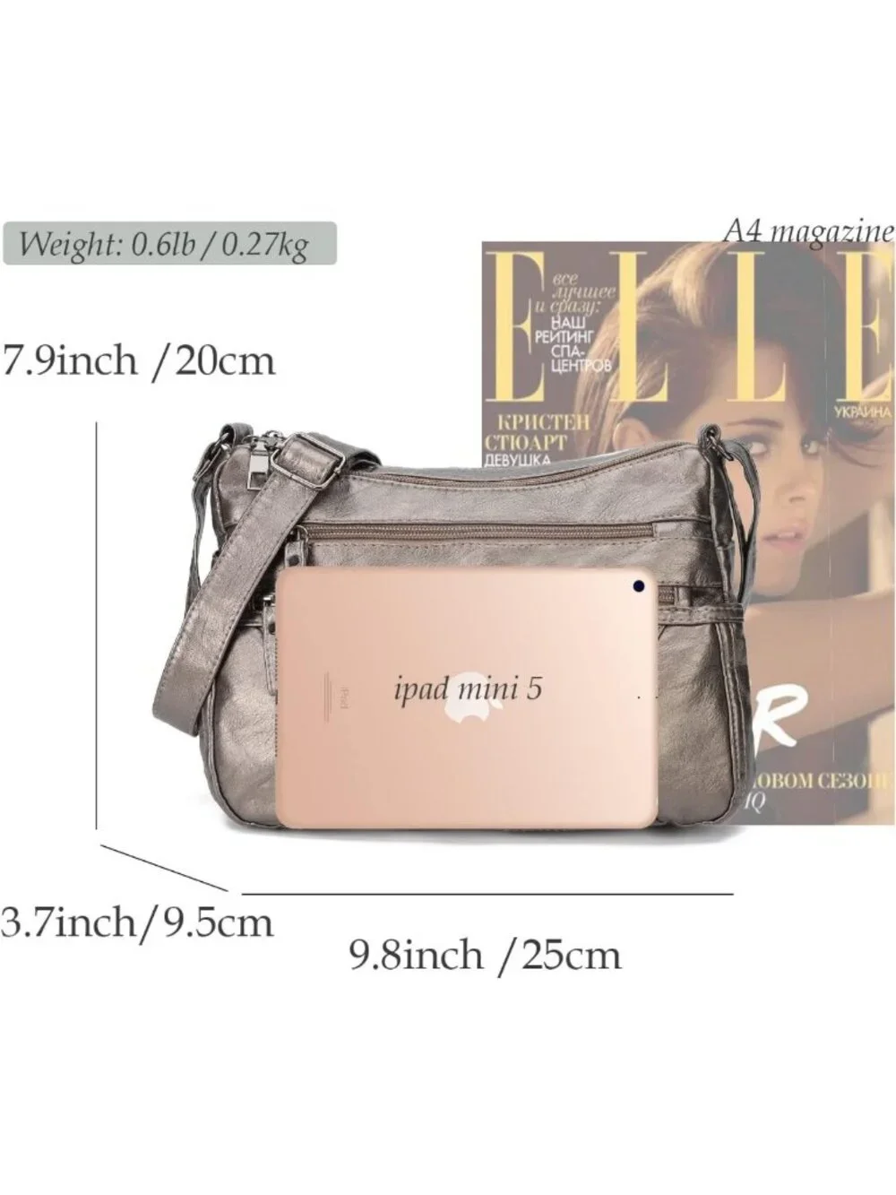 Small Vegan Crossbody Bag for Women - Lightweight, Classic Design, Multiple